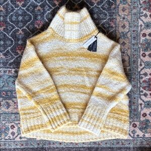 Banana Republic Alpaca Yellow & Cream Striped Sweater